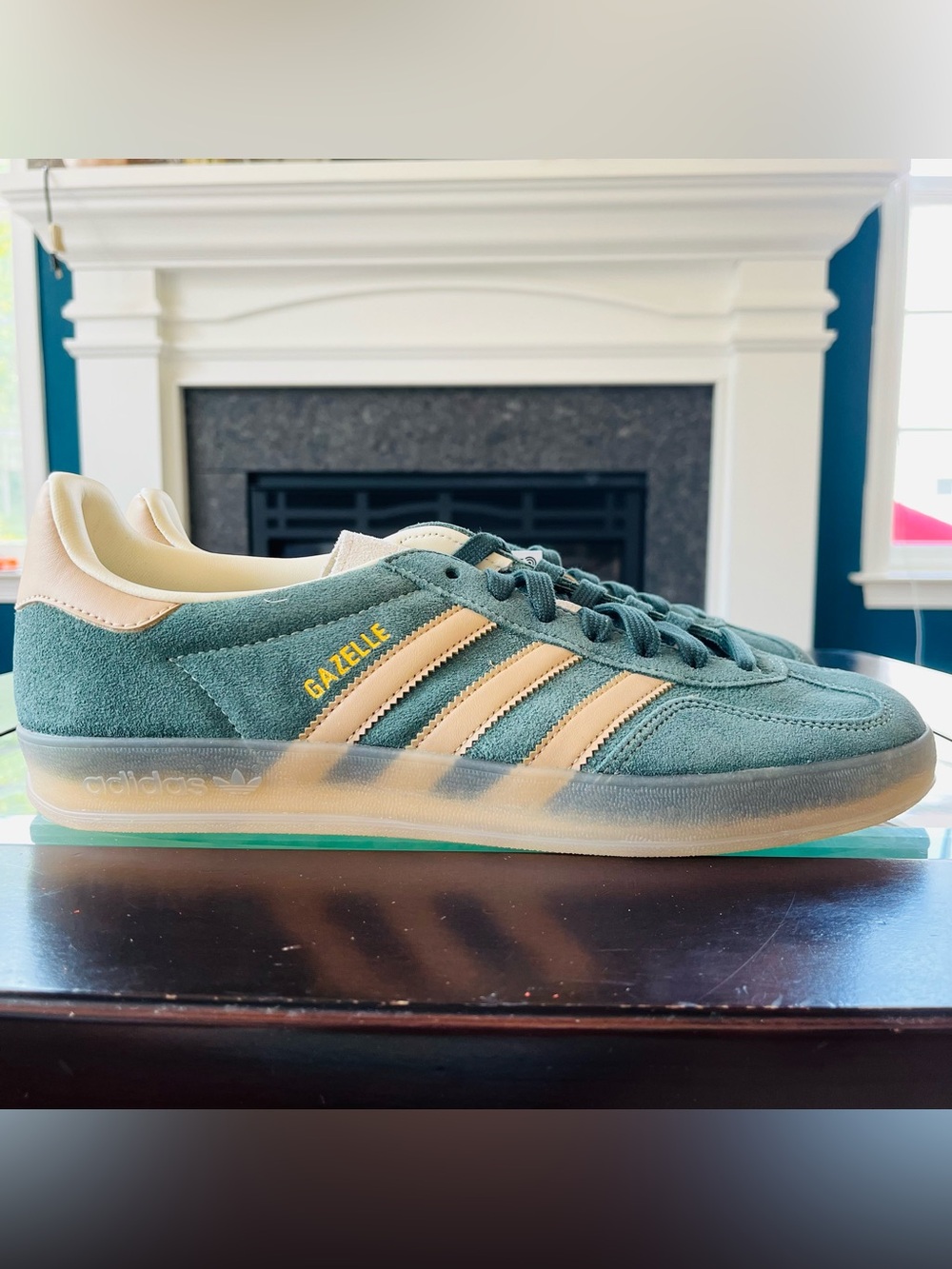 Sz 10 Adidas Originals Gazelle Indoor Men's Shoes Sneakers Shadow Green JH5402